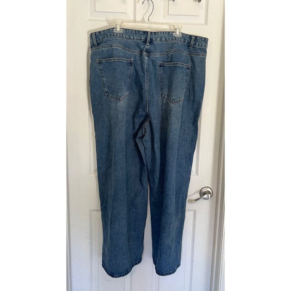 Cider Medium Wash Denim Wide Leg High Rise Women's Jeans 3XL NWT - Picture 3 of 7